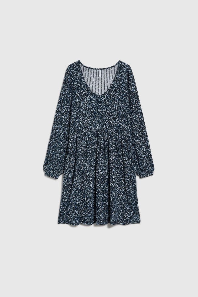 Sukienka w kwiatki granatowa