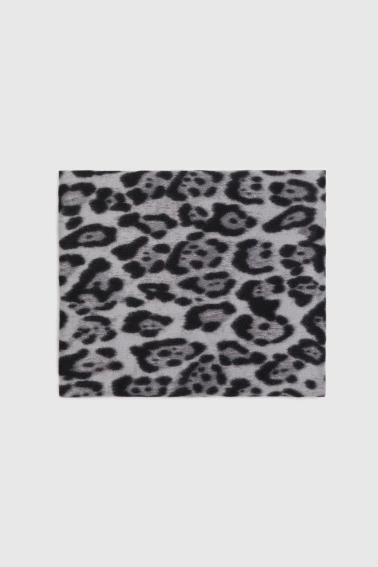 Szal w panterkę szary