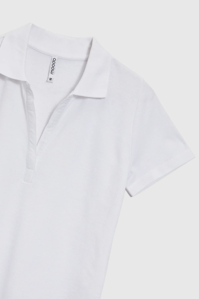 Bawełniana bluzka z kołnierzykiem biała