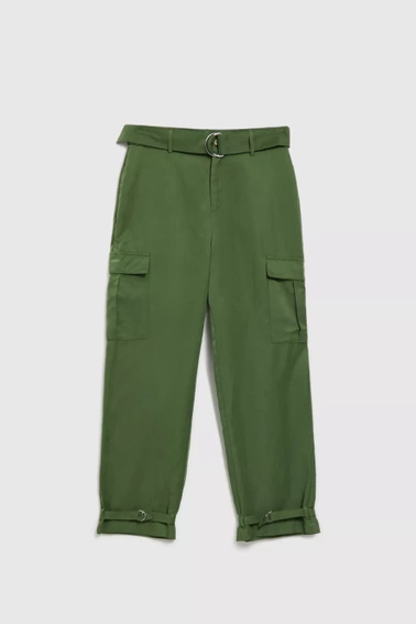 Spodnie cargo ze zwężanymi nogawkami khaki