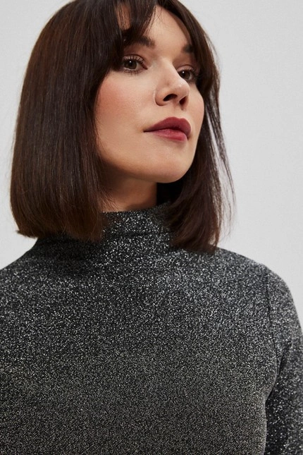 Bluzka z metaliczną nitką czarna