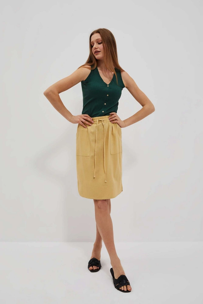 Spódnica z kieszeniami herbaciana