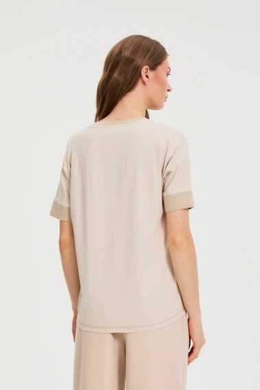 Bluzka z nadrukiem beżowa