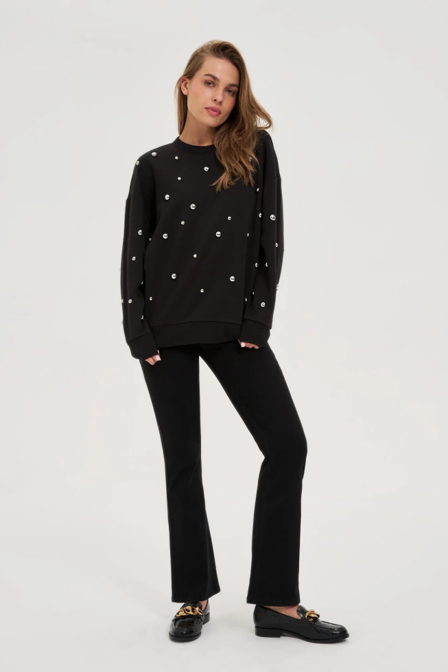 Bluza z dżetami czarna
