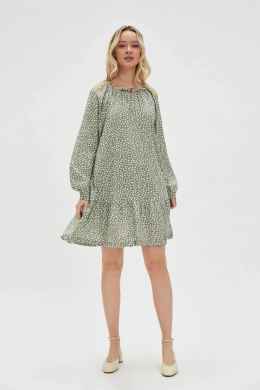 Wiskozowa sukienka oliwkowa