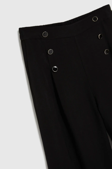 Spodnie kuloty z guzikami czarne