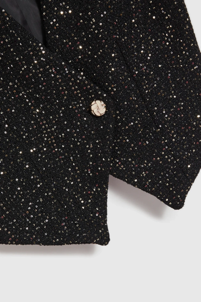 Kamizelka z ozdobym guzikiem czarna