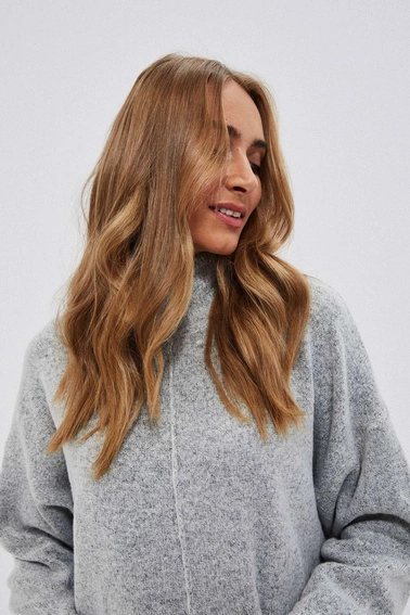 Sukienka z golfem jasnoszara