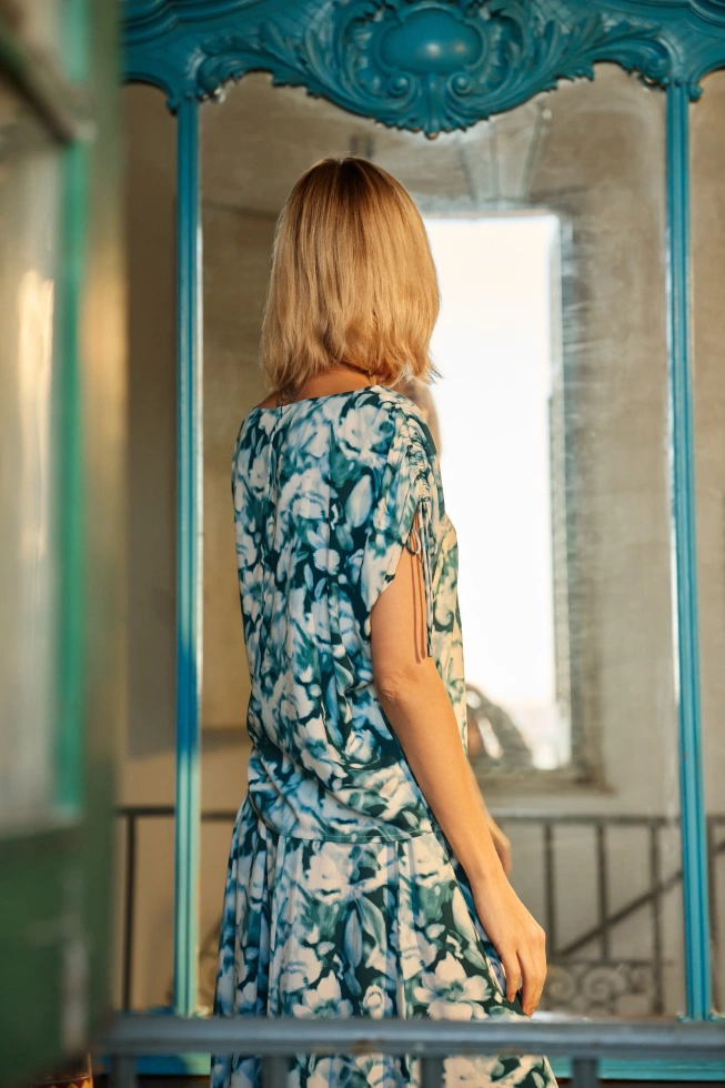 Koszula z wiskozy zielona