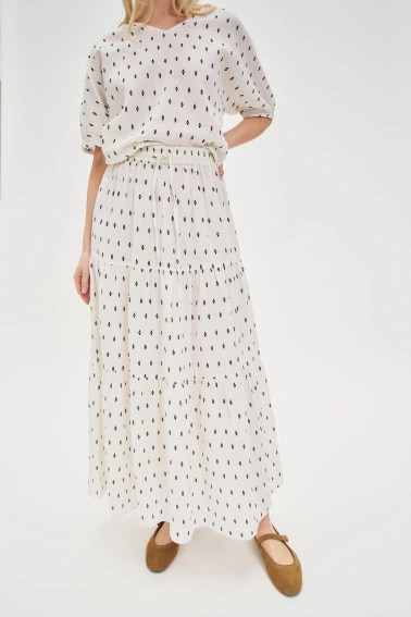 Bawełniana spódnica maxi biała