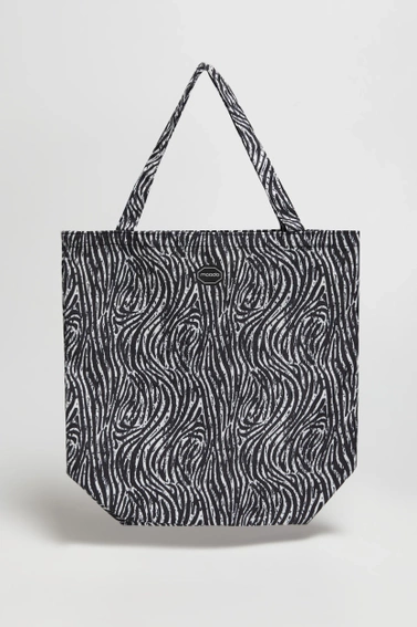 Wzorzysta bawełniana torba czarna