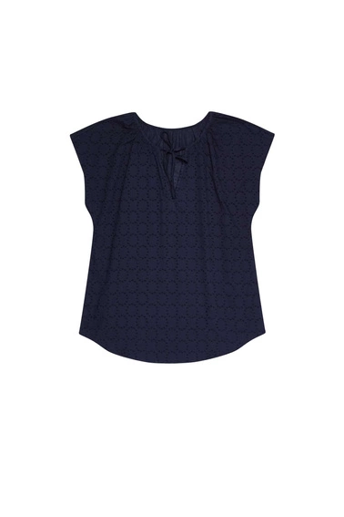 Bawełniana bluzka koszulowa granatowa