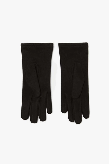 Gładkie rękawiczki z koralikami czarne