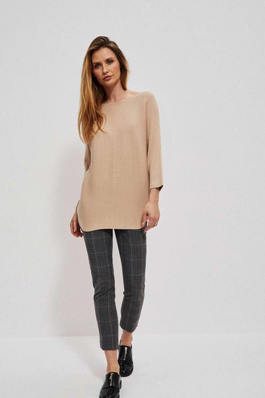 Sweter typu nietoperz beżowy