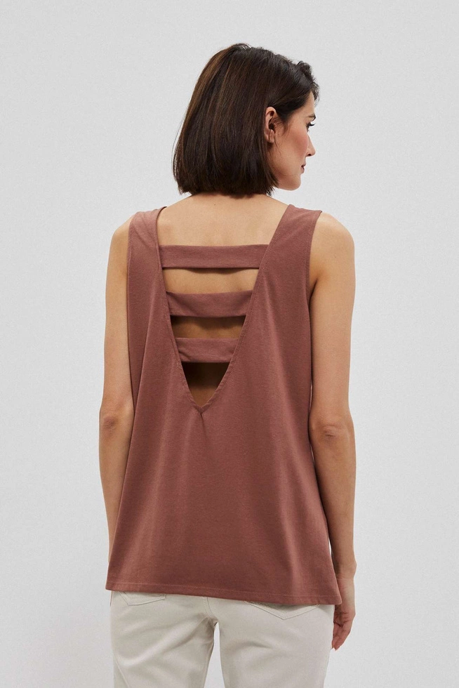 Koszulka z metalicznym nadrukiem czekoladowa