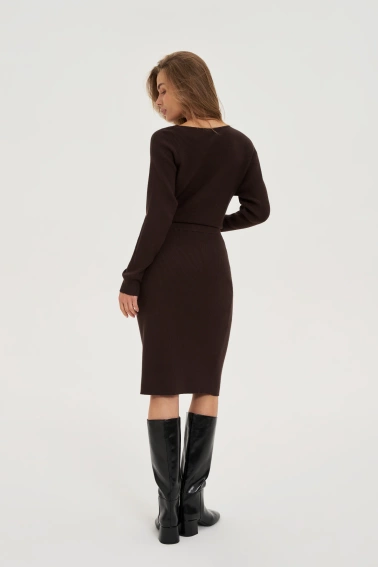 Dzianinowa spódnica brązowa 