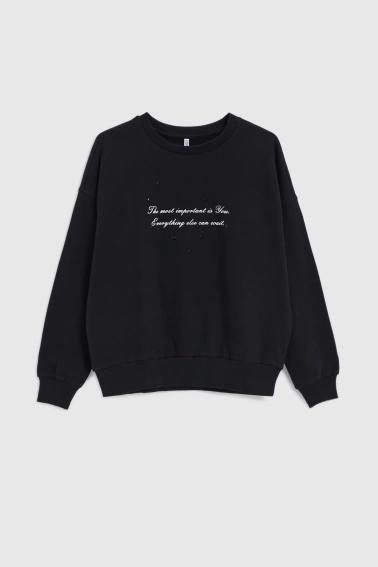 Bluza z napisem czarna
