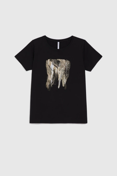 Bluzka z nadrukiem czarna