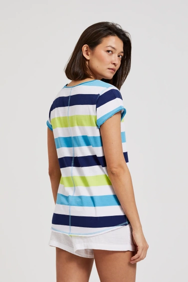 Bluzka w paski turkusowa 