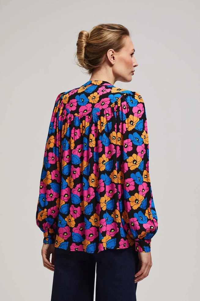 Koszula w kwiaty czarna