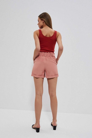 Gładkie szorty z wiązaniem ceglaste