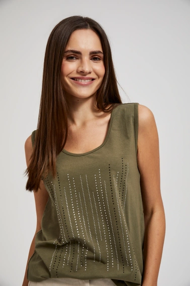 Top z aplikacją oliwkowy