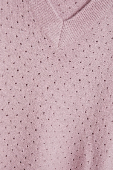 Ażurowy sweter różowy