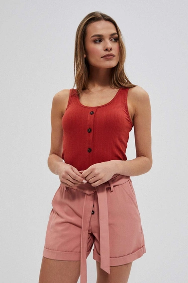 Gładkie szorty z wiązaniem ceglaste