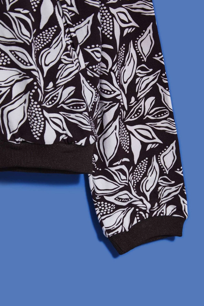 Bomberka z printem ciemnbrązowa