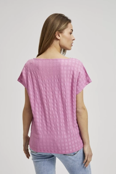 Bluzka różowa z krótkimi rękawami