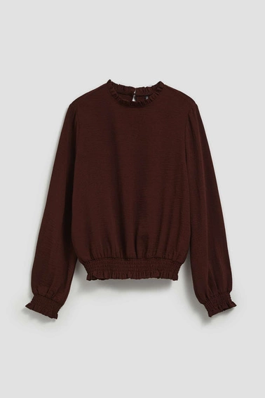 Gładka koszula brązowa