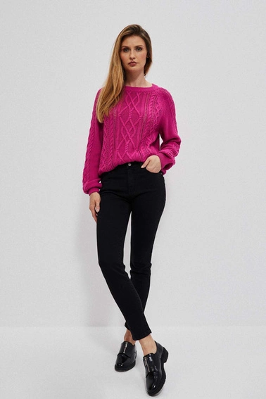 Jeansy rurki zapinane na guzik i zamek czarne