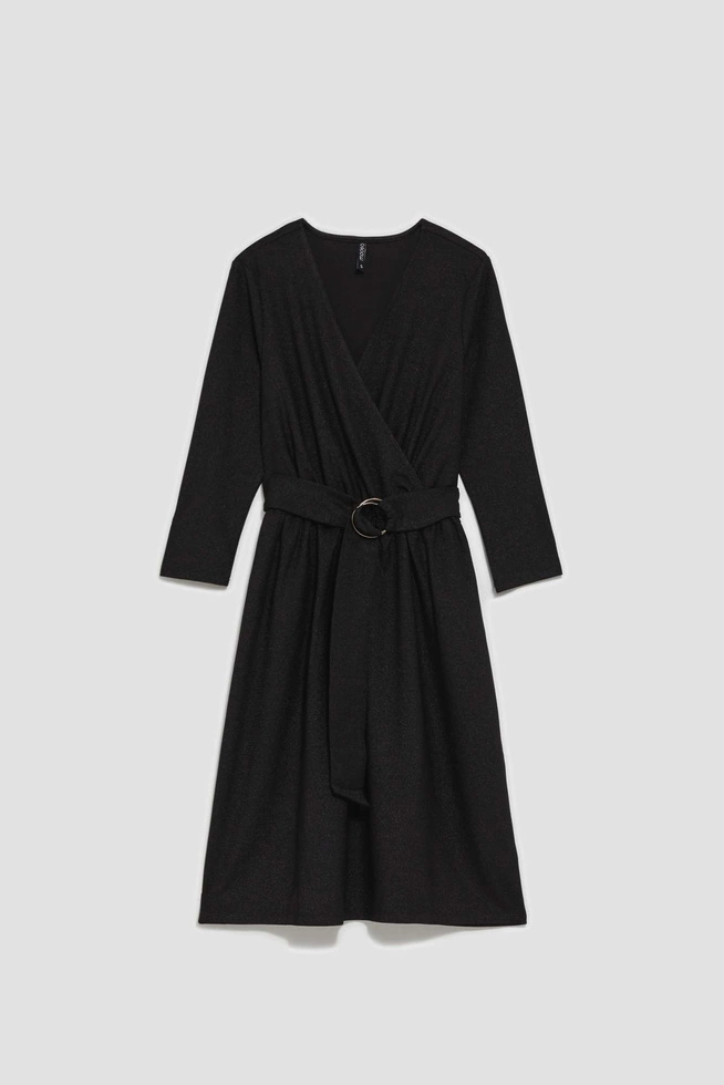 Sukienka z paskiem czarna damska