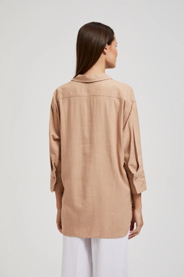 Lniana koszula beżowa