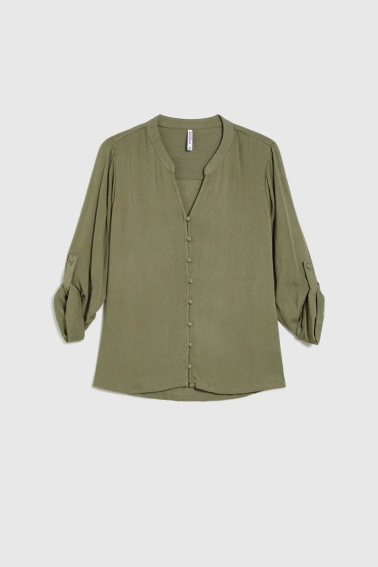 Wiskozowa koszula oliwkowa