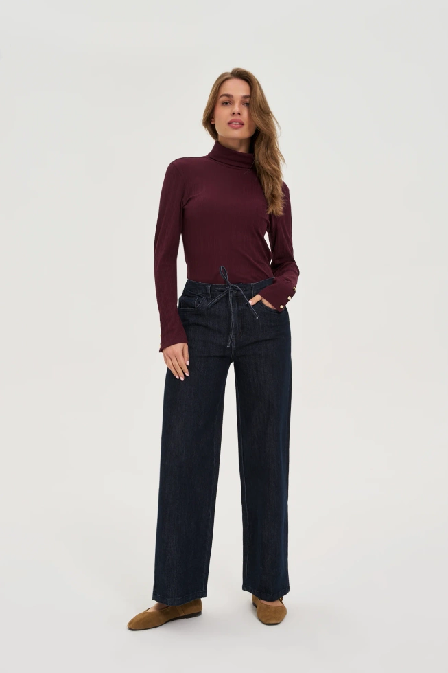 Bawełniany golf burgundowy