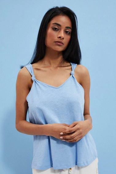 Gładki top niebieski