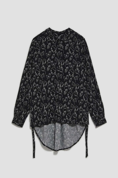 Koszula z printem czarna