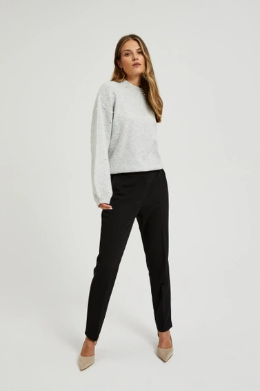 Eleganckie spodnie ze zwężanymi nogawkami czarne