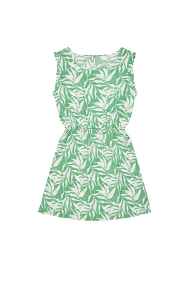 Wzorzysta sukienka z wiskozy malahitowa