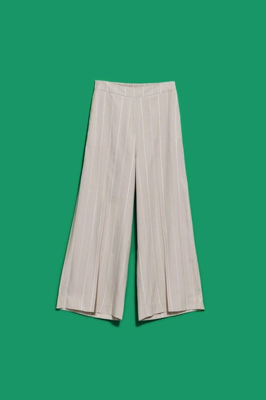 Spodnie kuloty w paski piaskowe