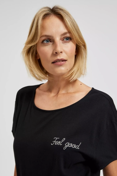 Bluzka z napisem czarna
