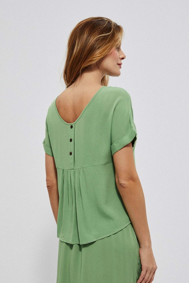 Bluzka koszulowa z wiskozy malahitowa