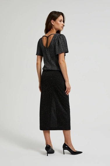 Spódnica midi z rozcięciem czarna