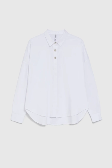 Koszula z ozdobnymi guzikami biała 
