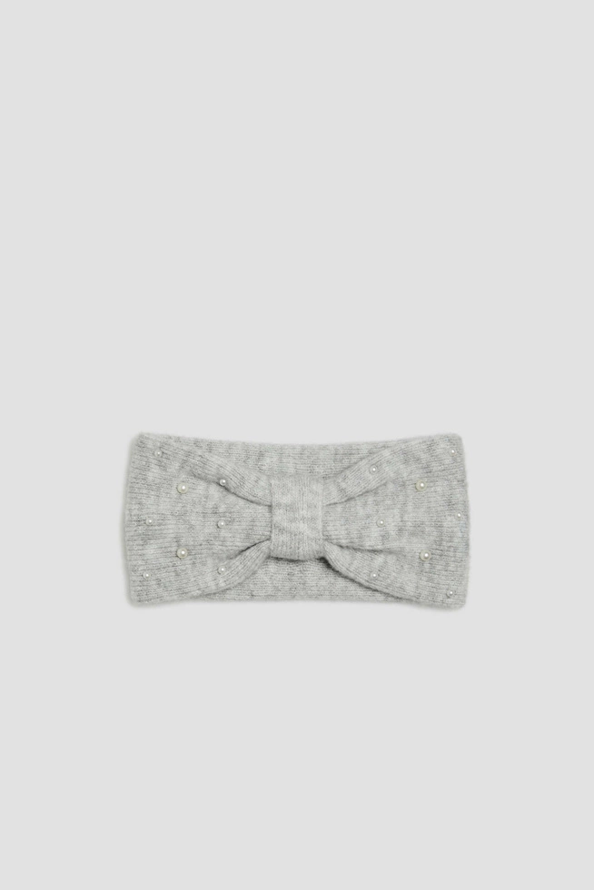 Dzianinowa opaska na głowę szara