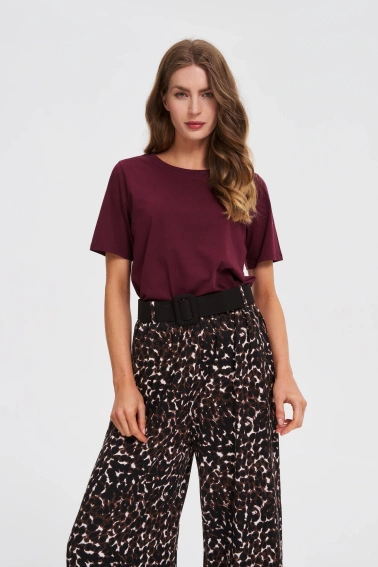 Gładki t-shirt burgunowy