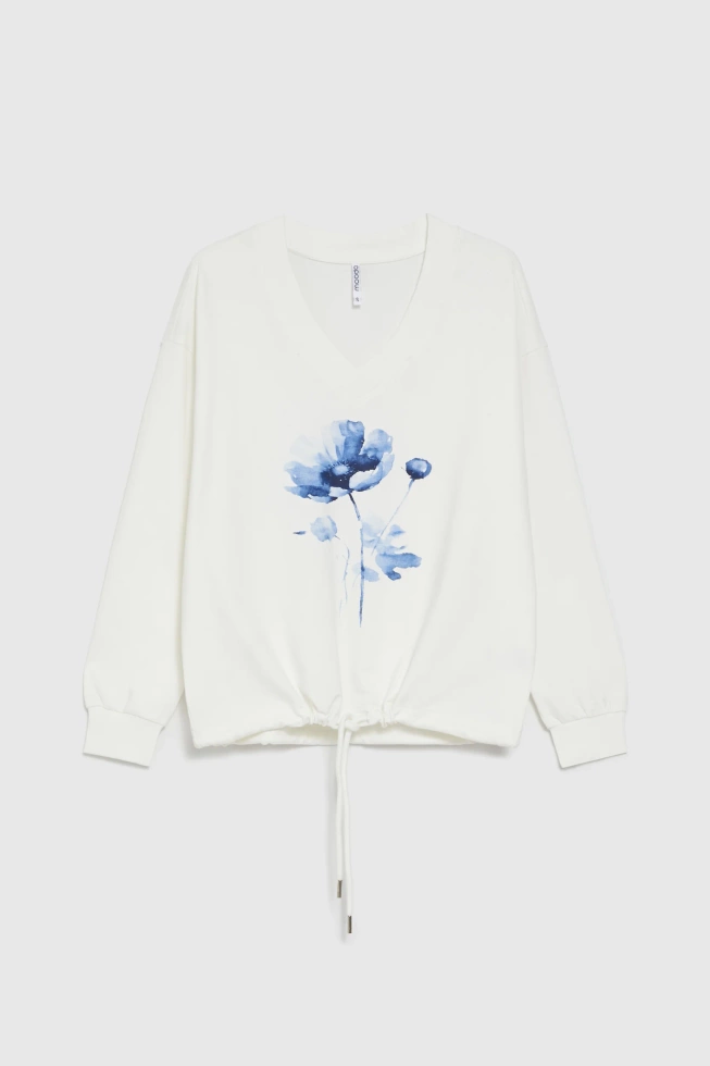 Bluza z nadrukiem biała