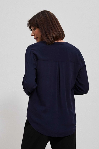 Wiskozowa koszula granatowa