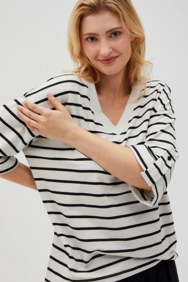 Bluza oversize w paski biało-czarna